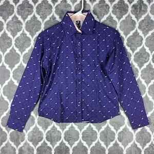 Royal Highness Equestrian Shirt Girls Youth Size Large Purple Button Up